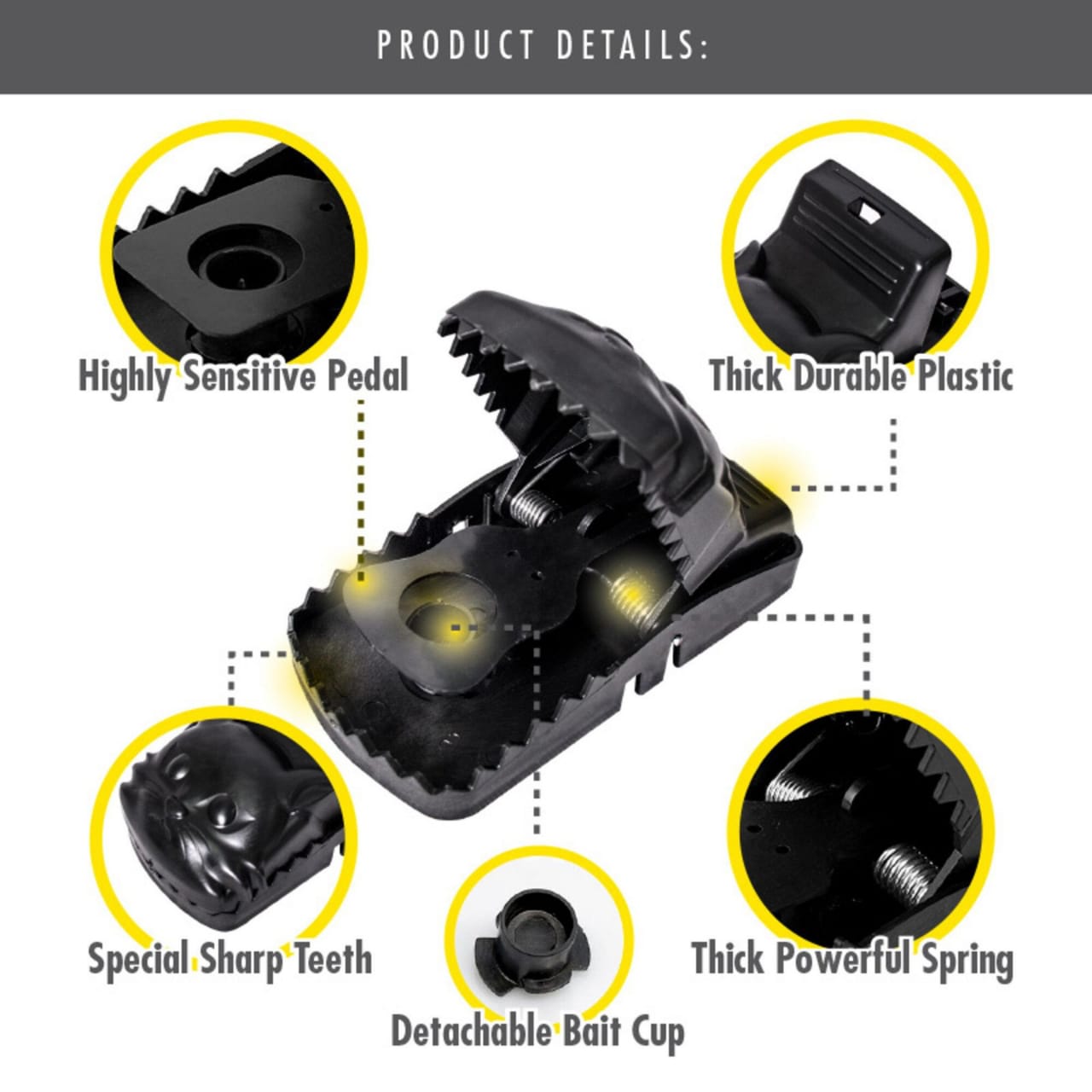 Heavy-Duty Black Mouse Trap ππ₯ | Safe, Reusable & Powerful Grip