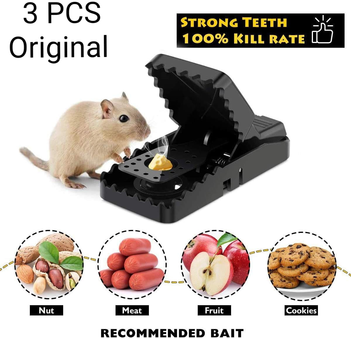 Heavy-Duty Black Mouse Trap ππ₯ | Safe, Reusable & Powerful Grip