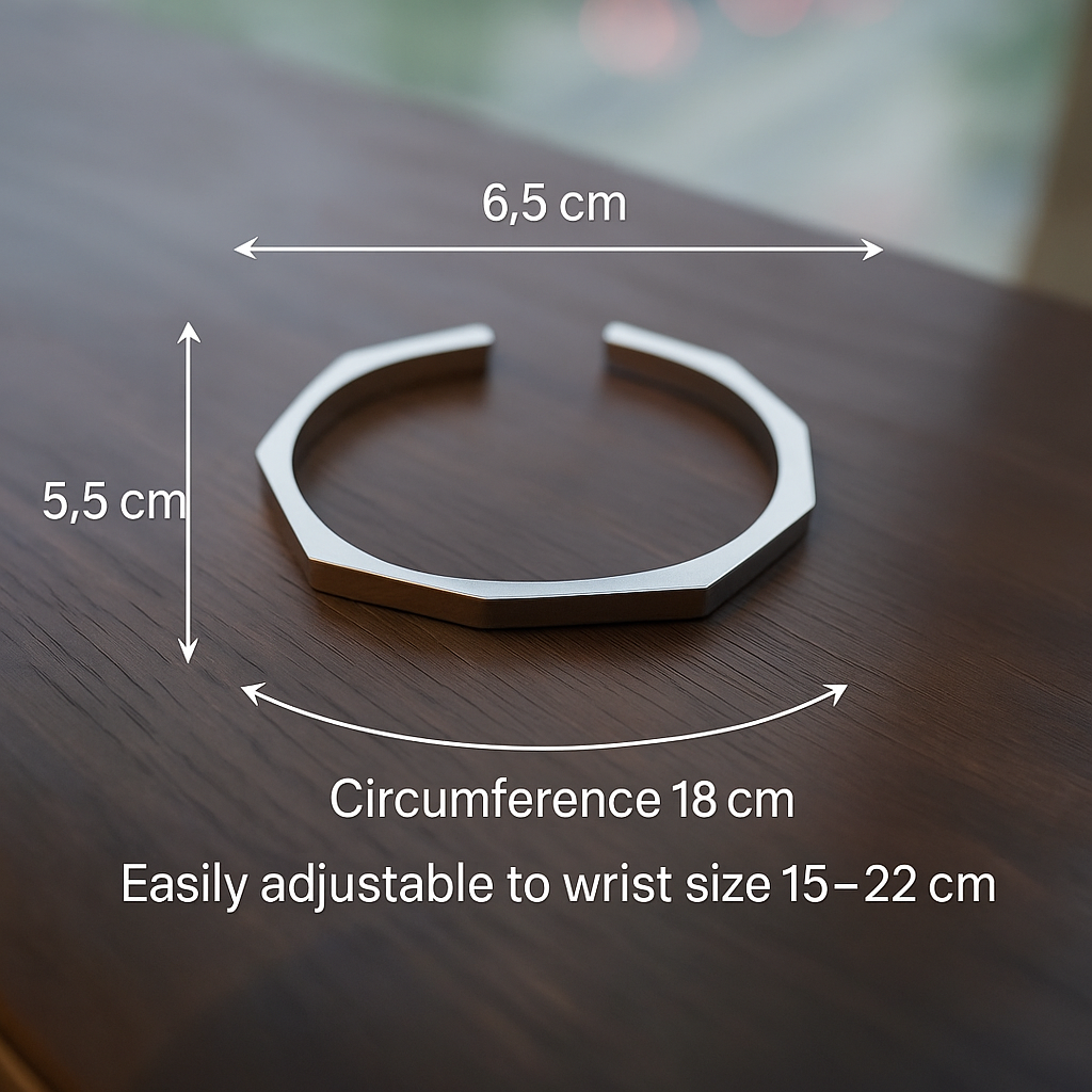 Stainless Steel Hexagon Cuff Bangle
