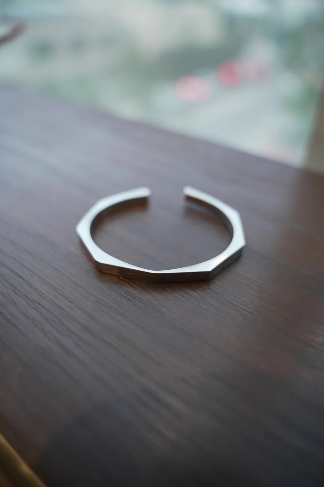 Stainless Steel Hexagon Cuff Bangle